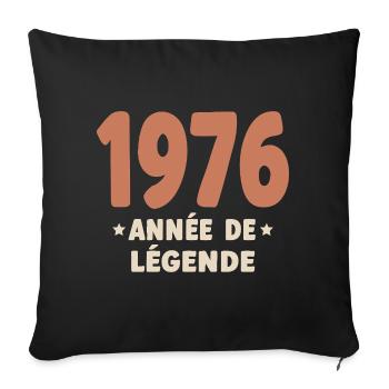 50 ans 1976 Vintage Retro Cadeau Anniversaire - Housse de coussin décorative 45 x 45 cm - noir - Devant