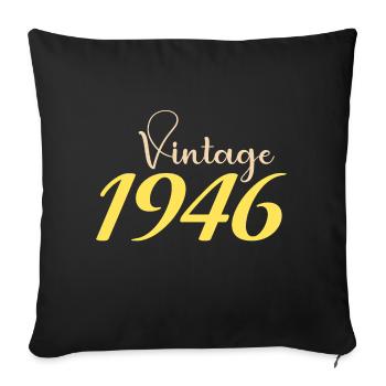 80 Jahre 1946 Minimal Design T-Shirt - Sofakissenbezug 45 x 45 cm - Schwarz - Vorne