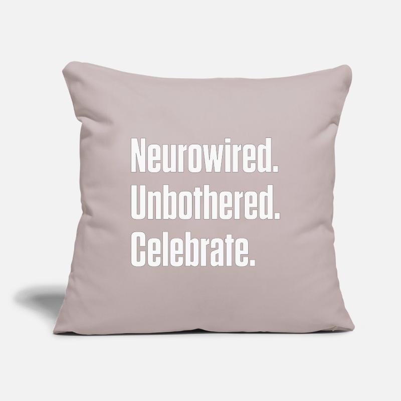 Neurocâblé. Imperturbable. Fêter ça. ND Pride Housse de coussin décorative 45 x 45 cm