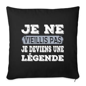 Anniversaire Cadeau humour personnalisé - Housse de coussin décorative 45 x 45 cm - noir - Devant