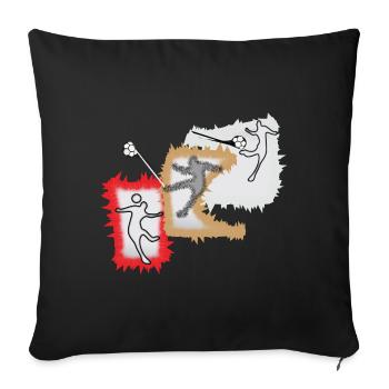 Dynamischer Ballspieler - Sofakissenbezug 45 x 45 cm - Schwarz - Vorne