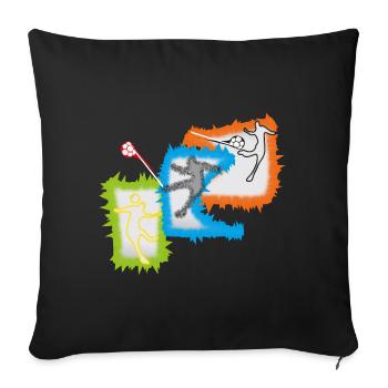 Joueurs de football - Housse de coussin décorative 45 x 45 cm - noir - Devant