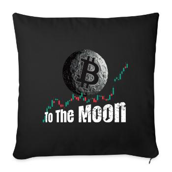 Bitcoin jusqu’à la Lune - Housse de coussin décorative 45 x 45 cm - noir - Devant