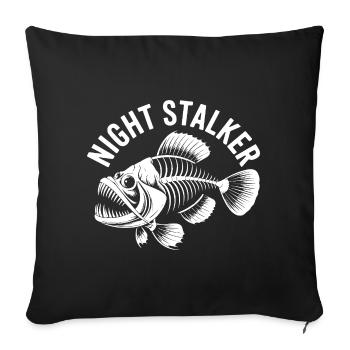 Pêche à l’os de squelettes de poissons Nightstalker - Housse de coussin décorative 45 x 45 cm - noir - Devant