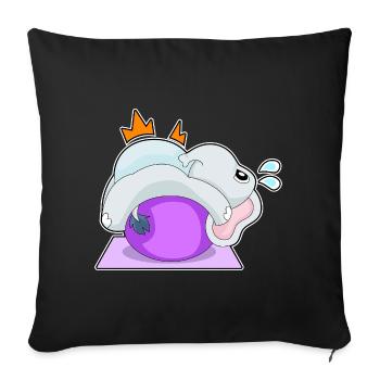 Gymnastique de fitness avec yoga éléphant - Housse de coussin décorative 45 x 45 cm - noir - Devant