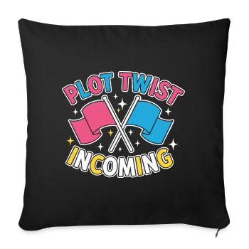 Geschlechter-Enthüllung Plot-Twist – Team Pink Team - Sofakissenbezug 45 x 45 cm - Schwarz - Vorne
