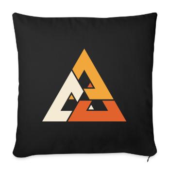 Valknut - Vikings, Odin, Valhalla, dieux nordiques - Housse de coussin décorative 45 x 45 cm - noir - Devant