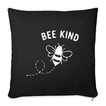 BeKind Bee Motif - Housse de coussin décorative 45 x 45 cm - noir - Devant