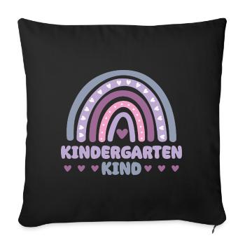 Enfant de la maternelle arc-en-ciel 2024 - Housse de coussin décorative 45 x 45 cm - noir - Devant
