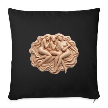 Sculpted Embrace: Four Sisters - Sofa pillowcase 17,3'' x 17,3'' (45 x 45 cm) - black - Front