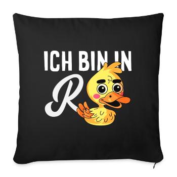In Rente Ente Ruhestand - Sofakissenbezug 45 x 45 cm - Schwarz - Vorne