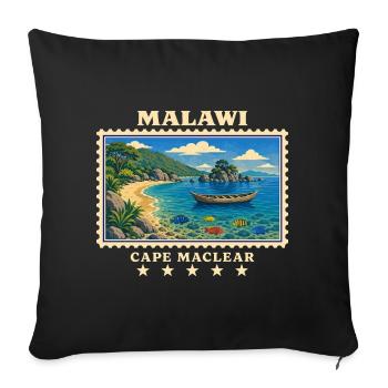 Malawi Cape Maclear Vintage Travel Brand - Sofa pillowcase 17,3'' x 17,3'' (45 x 45 cm) - black - Front