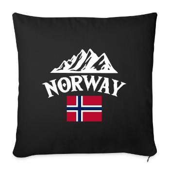 Vacances en Norvège dans les fjords de Norge Voyage en Scandinavie - Housse de coussin décorative 45 x 45 cm - noir - Devant