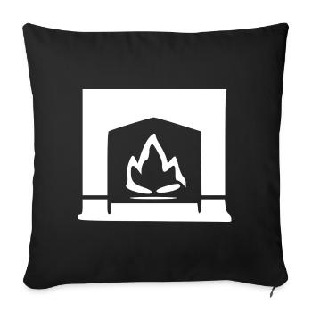 Fireplace Flame White Gift - Sofa pillowcase 17,3'' x 17,3'' (45 x 45 cm) - black - Front