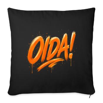 Oida! – Graffiti Brush Design - Sofa pillowcase 17,3'' x 17,3'' (45 x 45 cm) - black - Front