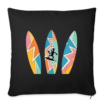 HOZGOR Retro Boards - Sofa pillowcase 17,3'' x 17,3'' (45 x 45 cm) - black - Front