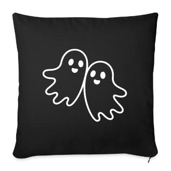 Two Friendly Ghosts Hugging - Sofa pillowcase 17,3'' x 17,3'' (45 x 45 cm) - black - Front