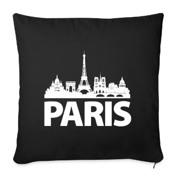 PARIS Skyline blanc - Housse de coussin décorative 45 x 45 cm - noir - Devant
