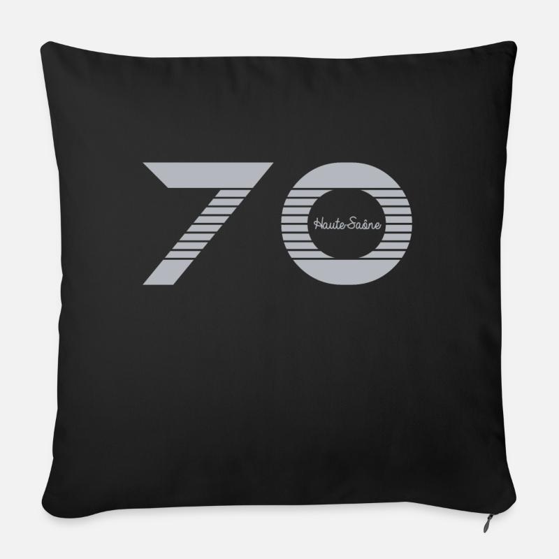 Franche Comté Haute Saône 70 - Housse de coussin décorative 45 x 45 cm - noir