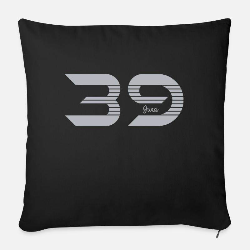 Franche Comté Jura 39 - Housse de coussin décorative 45 x 45 cm - noir