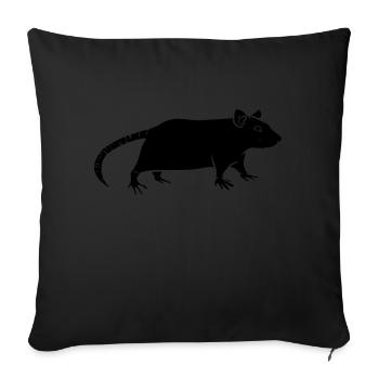 rat - Sofa pillowcase 17,3'' x 17,3'' (45 x 45 cm) - black - Front