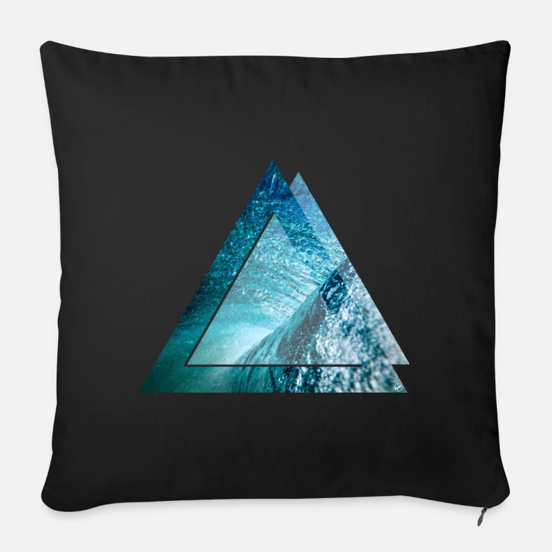 triangle d'onde - Housse de coussin décorative 45 x 45 cm - noir