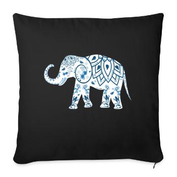 YOGA MÉDITATION BOUDDHA ELEPHANT CADEAUX T-SHIRT - Housse de coussin décorative 45 x 45 cm - noir - Devant
