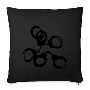 Handcuffs Shackles Used Look JGA Game over Steel - Sofa pillowcase 17,3'' x 17,3'' (45 x 45 cm) - black - Front