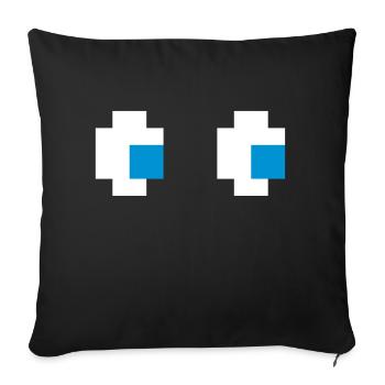 Yeux fantôme fantôme yeux console de jeu informatique comique - Housse de coussin décorative 45 x 45 cm - noir - Devant