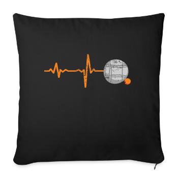 Gift Heartbeat Boule Petanque - Sofa pillowcase 17,3'' x 17,3'' (45 x 45 cm) - black - Front