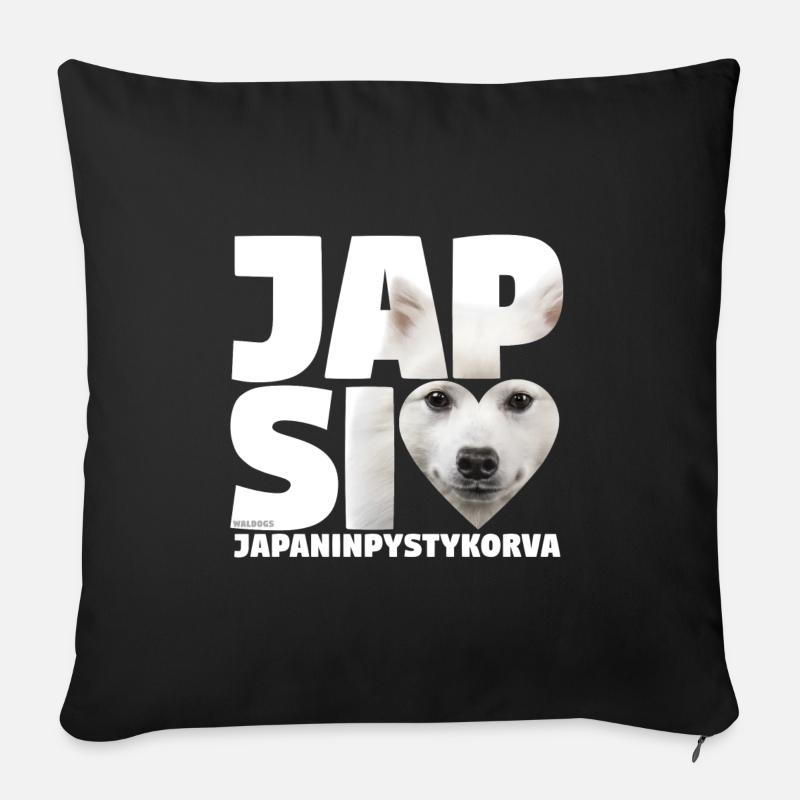 Spitz Japonais NASSU I - Housse de coussin décorative 45 x 45 cm - noir