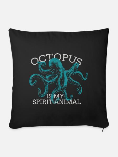 Oktopus Tintenfisch Krake Meerestier Geschenk - Sofakissenbezug 45 x 45 cm - Schwarz