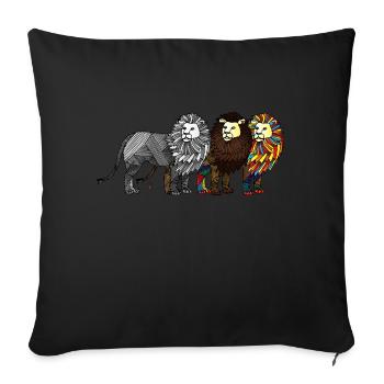 The Power of the Three Lions - The of Orbis - Sofa pillowcase 17,3'' x 17,3'' (45 x 45 cm) - black - Front