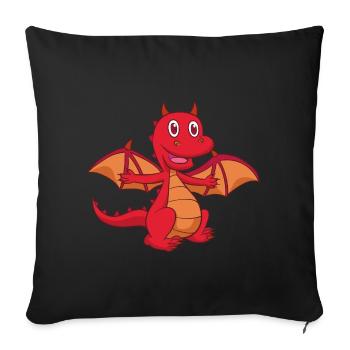 Baby dragon - Sofa pillowcase 17,3'' x 17,3'' (45 x 45 cm) - black - Front