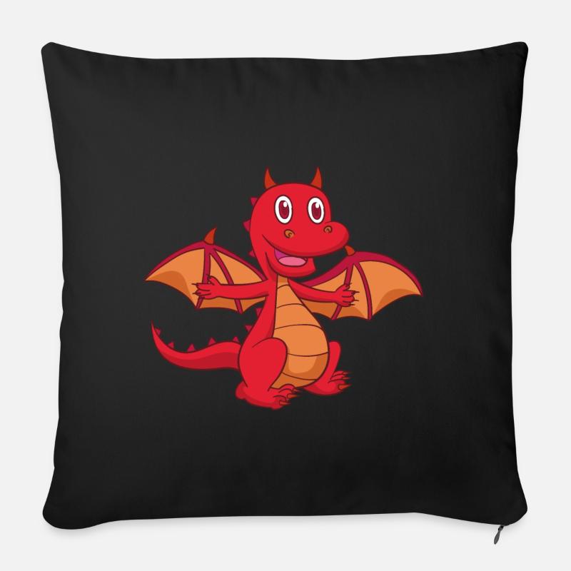 Baby Drache - Sofakissenbezug 45 x 45 cm - Schwarz