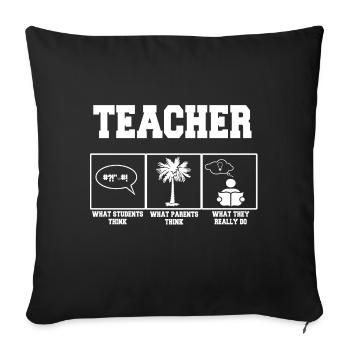 Teacher funny - Sofakissenbezug 45 x 45 cm - Schwarz - Vorne
