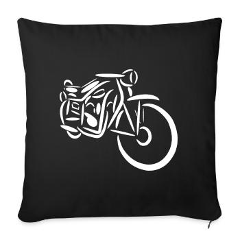 Moto grand-père - Housse de coussin décorative 45 x 45 cm - noir - Devant