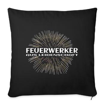 Fireworks with passion - Sofa pillowcase 17,3'' x 17,3'' (45 x 45 cm) - black - Front