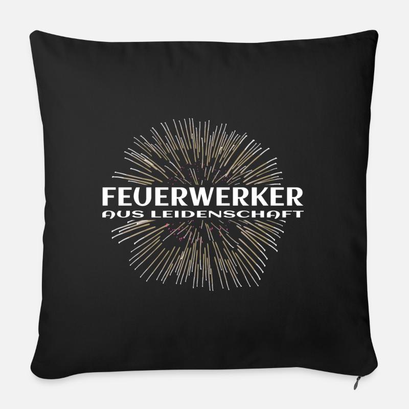 Fireworks with passion - Sofa pillowcase 17,3'' x 17,3'' (45 x 45 cm) - black