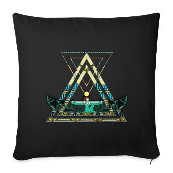 Geometrische Göttin Isis - Sofakissenbezug 45 x 45 cm - Schwarz - Vorne