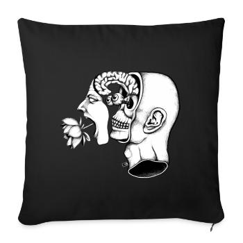 Split Screaming Head - Sofa pillowcase 17,3'' x 17,3'' (45 x 45 cm) - black - Front