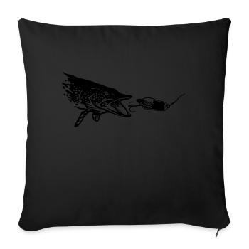 hecht_biss - Sofakissenbezug 45 x 45 cm - Schwarz - Vorne