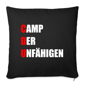 CDU Camp der Unfähigen Lustig - Sofakissenbezug 45 x 45 cm - Schwarz - Vorne