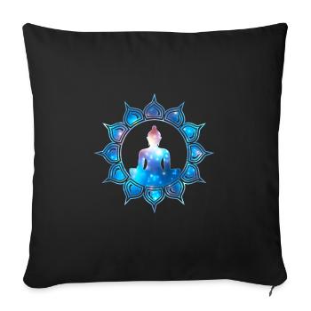 Buddha Meditation Lotus Flower Heart Chakra Galaxy - Sofa pillowcase 17,3'' x 17,3'' (45 x 45 cm) - black - Front
