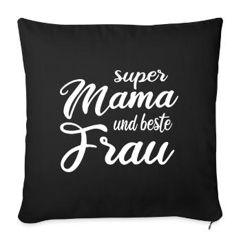 Great Mom and Best Wife Mother's Day Gift - Sofa pillowcase 17,3'' x 17,3'' (45 x 45 cm) - black - Front