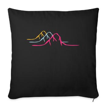 3 montagnes colorées Alpes - Housse de coussin décorative 45 x 45 cm - noir - Devant