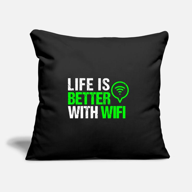 Wlan Wifi Informatiker Programmierer Geek Geschenk Sofakissenbezug 45 x 45 cm