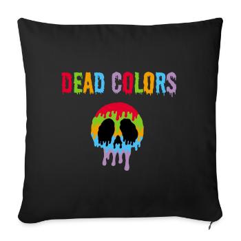 Colored skull manga - Sofa pillowcase 17,3'' x 17,3'' (45 x 45 cm) - black - Front