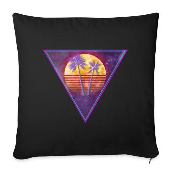 Retro Triangle - Sofakissenbezug 45 x 45 cm - Schwarz - Vorne