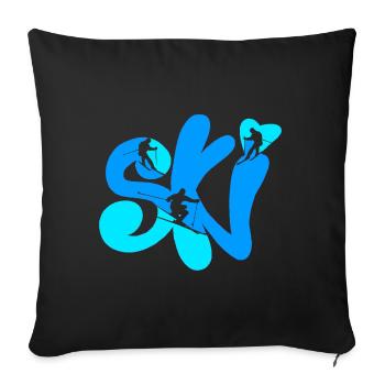 ski - Sofakissenbezug 45 x 45 cm - Schwarz - Vorne